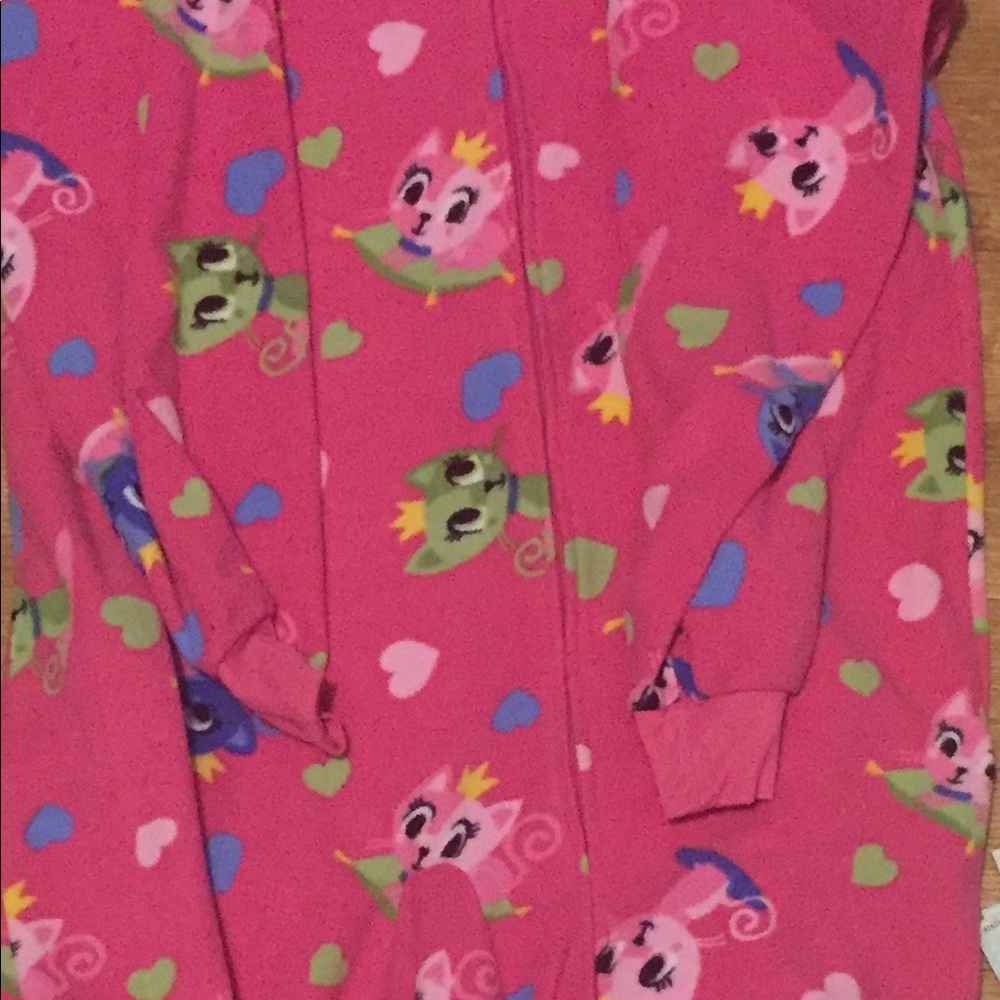 Pink Circo onsie with pink and green cats